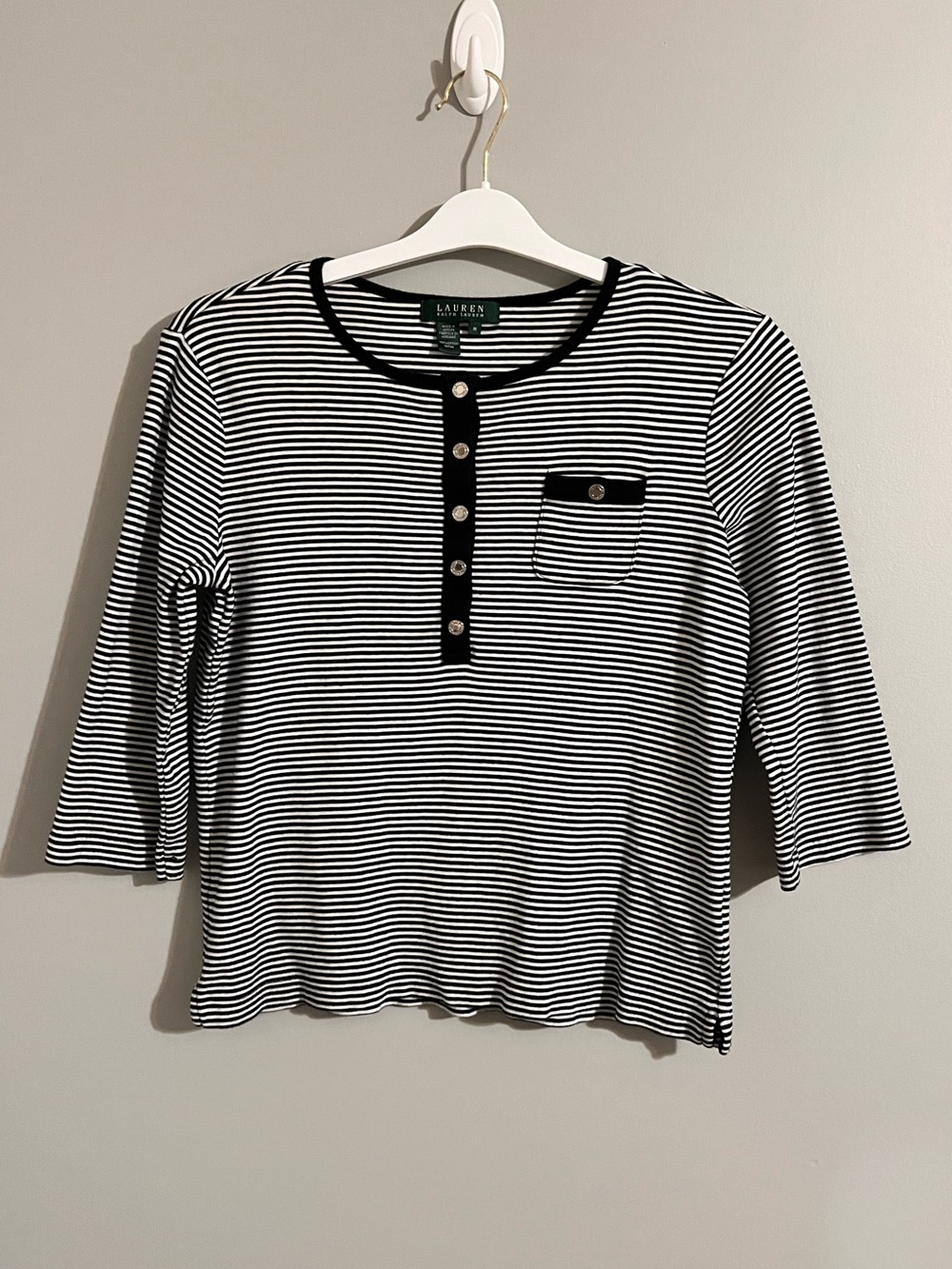 Lauren Ralph Lauren Striped Henley with Pocket